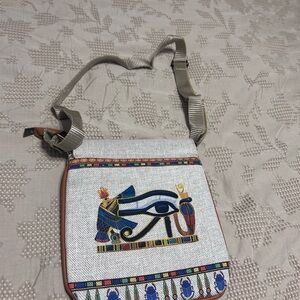 Beige and Multicolor Crossbody Bag